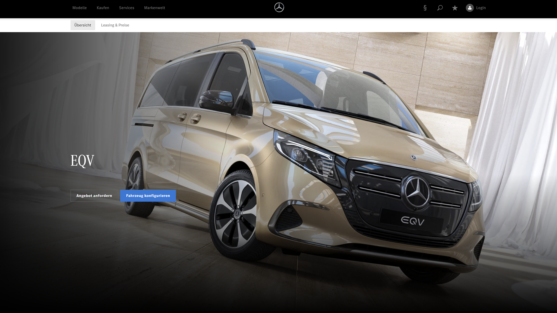 Mercedes-Benz EQV Website